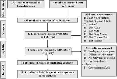 Gray Matter Volume Abnormality in Chronic Pain Patients With Depressive Symptoms: A Systemic Review and Meta-Analysis of Voxel-Based Morphometry Studies